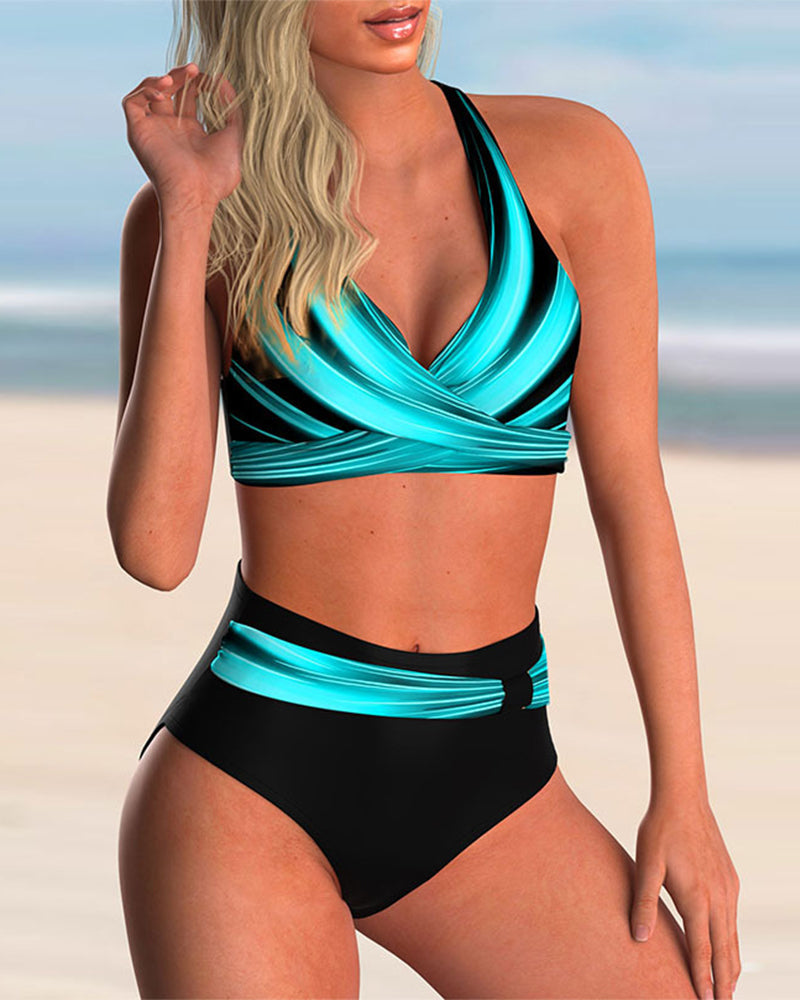 Liliana - Bikiny Set s Křížovým Výstřihem a Vzorem