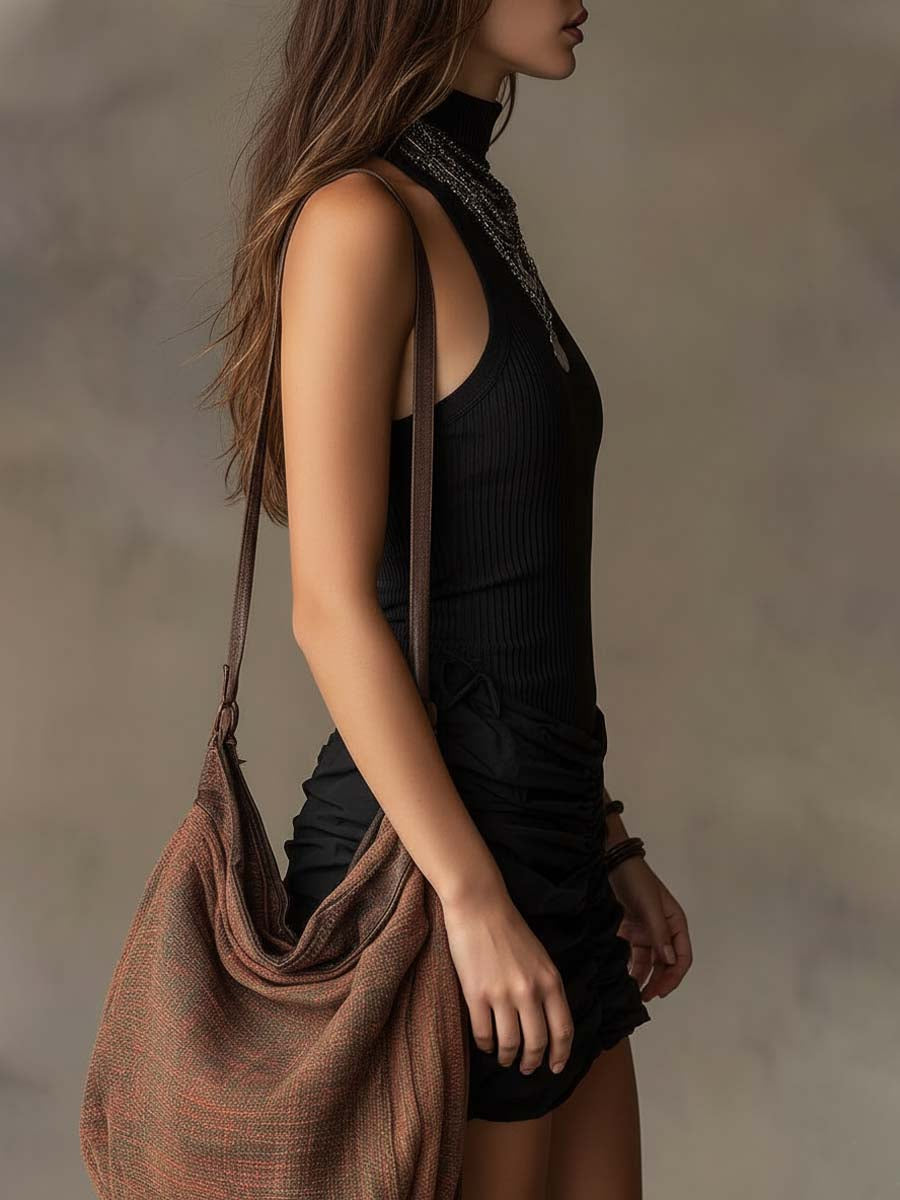 Boho Stylové Halter Mini Ruché Šaty