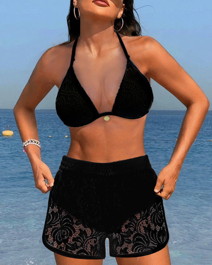 Isala | Elegantní Pevný Krajkový Bikini Set
