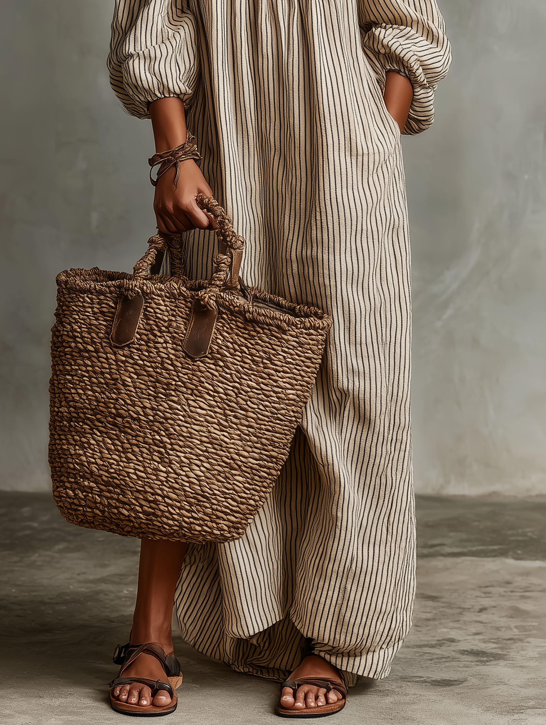 Carmen | Dlouhá bavlněná a lněná šaty s off-the-shoulder designem