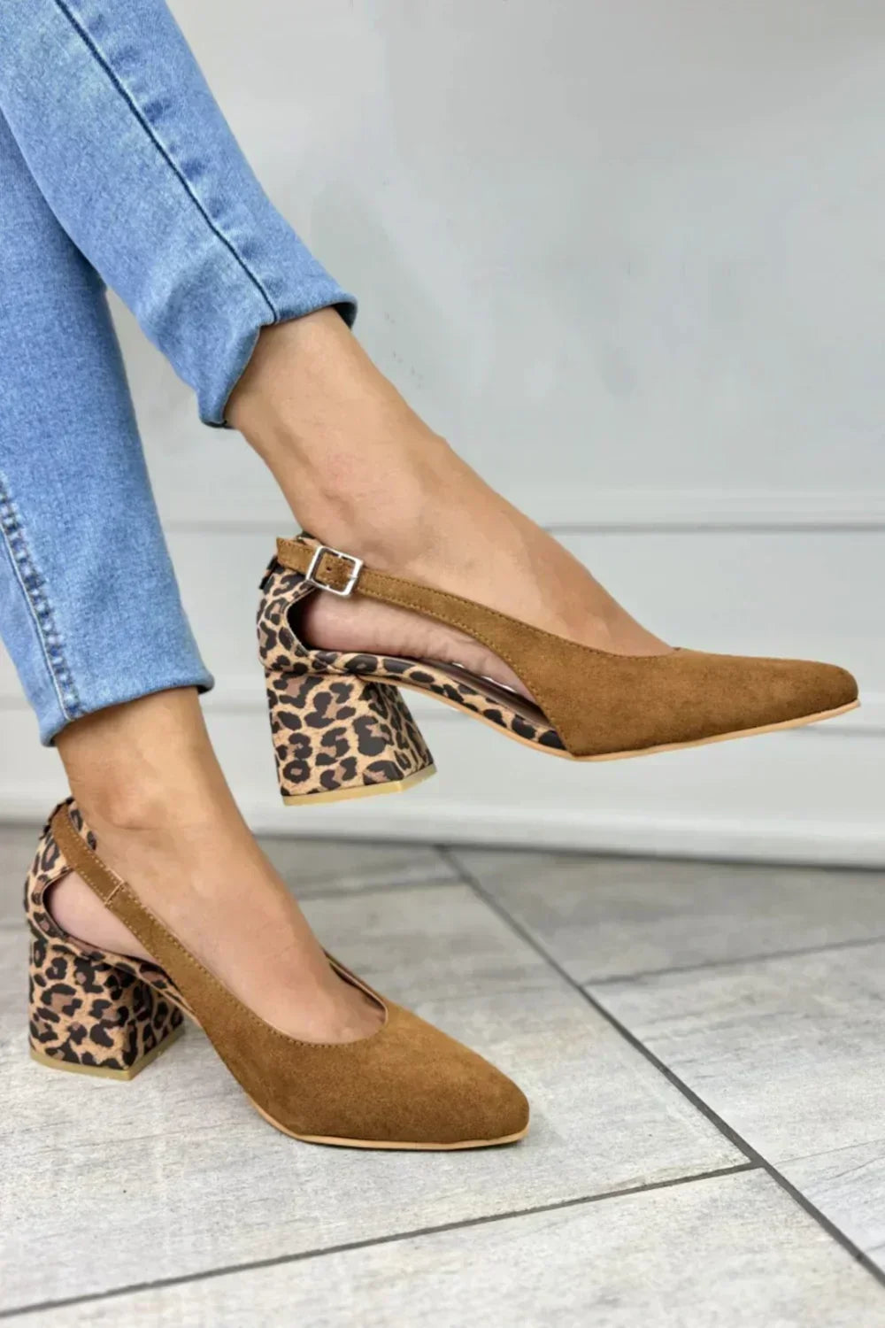 Hannelore – Leopardí vzor Slingback na vysokém podpatku