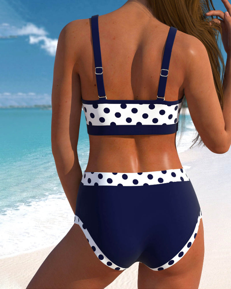Liesbeth - Bikiny s vysokým pasem a patchworkovým designem