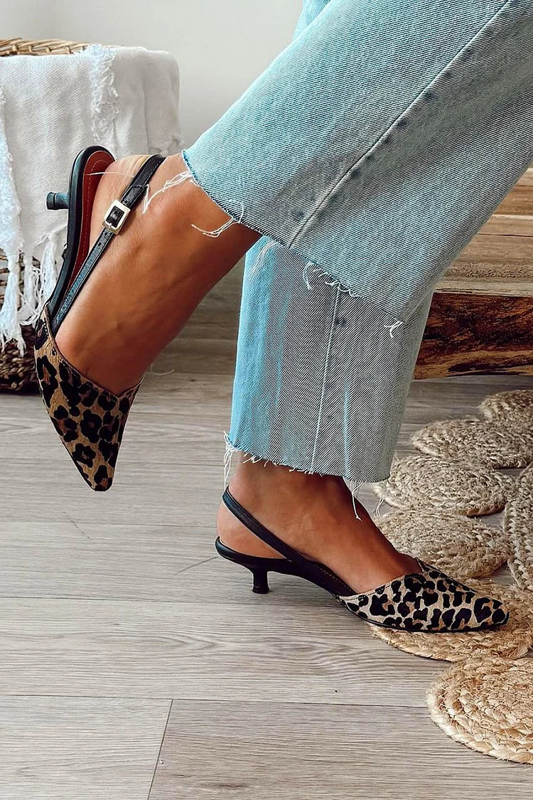 Elke – Slingback na podpatku s zvířecím vzorem