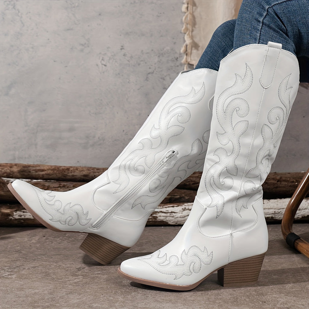 Sharina - Retro cowboy boty na slip-on