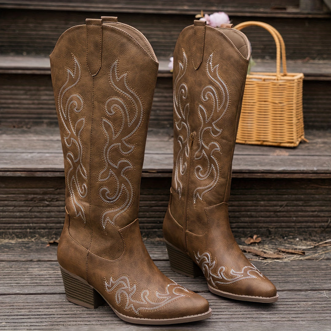 Sharina - Retro cowboy boty na slip-on