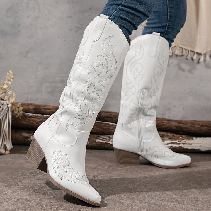 Sharina - Retro cowboy boty na slip-on