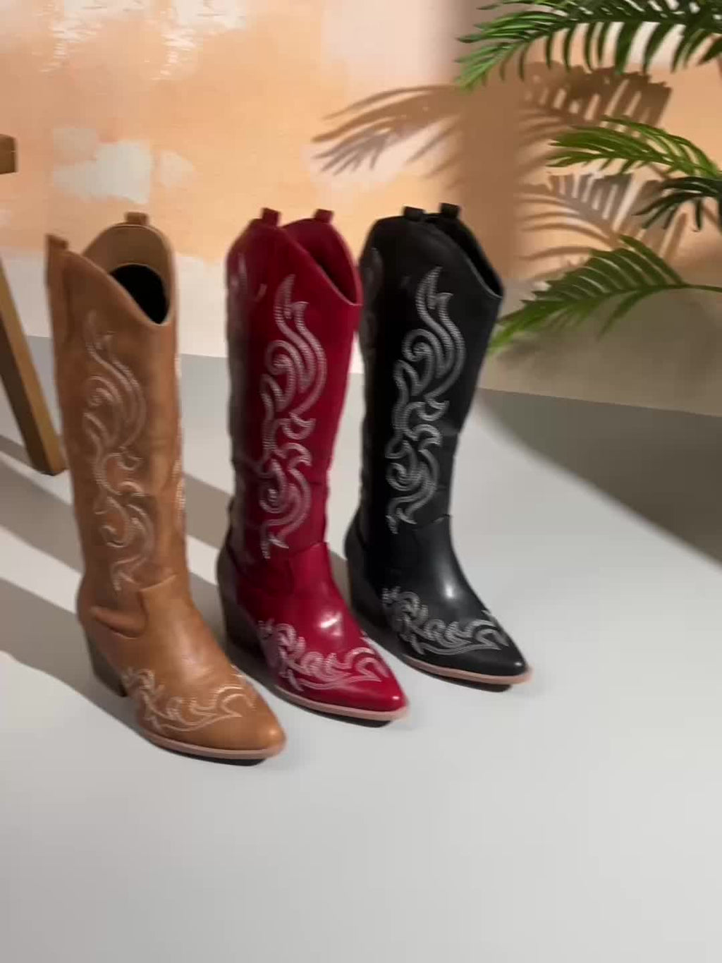 Sharina - Retro cowboy boty na slip-on