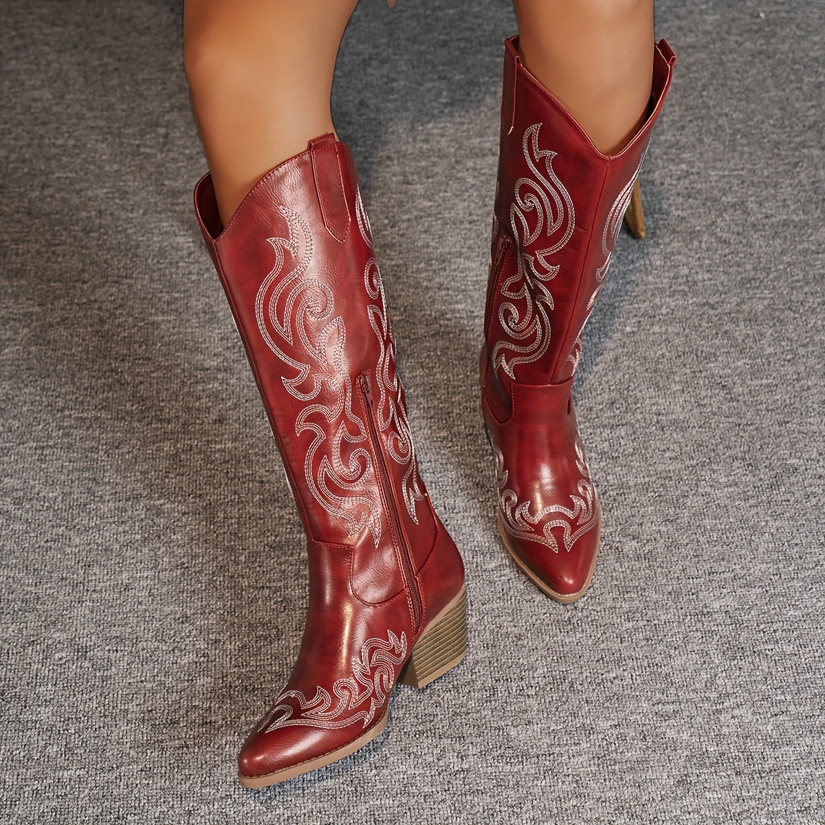 Sharina - Retro cowboy boty na slip-on