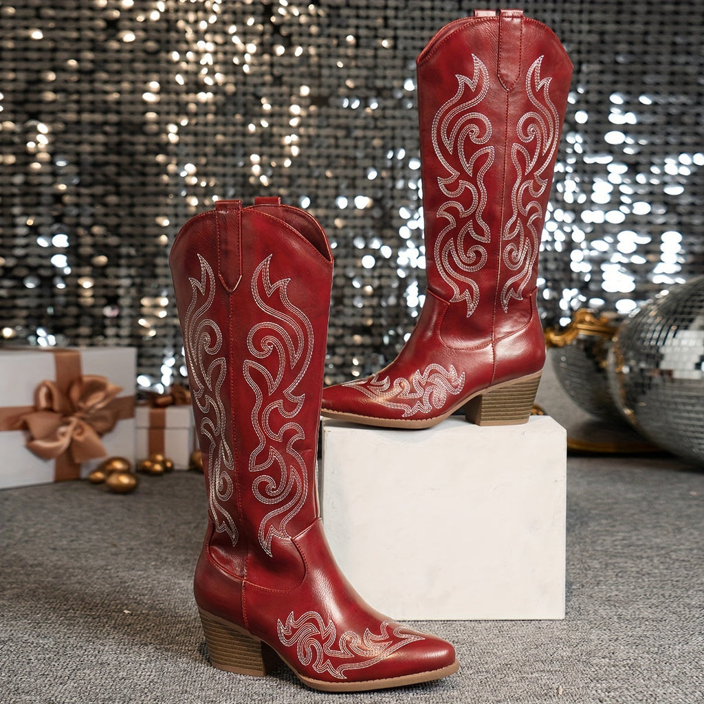 Sharina - Retro cowboy boty na slip-on