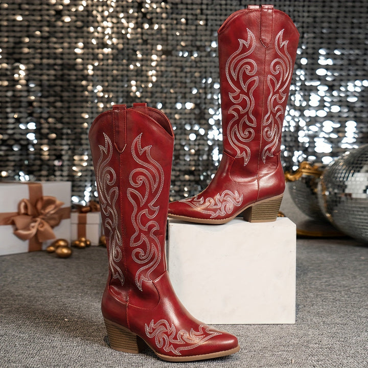 Sharina - Retro cowboy boty na slip-on