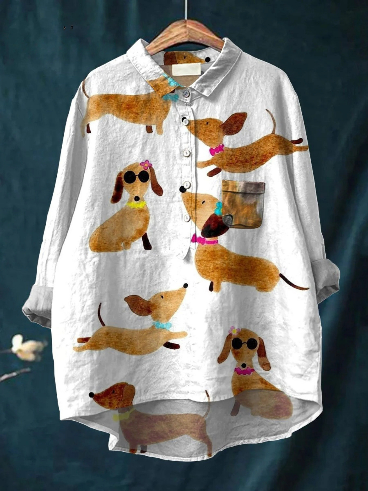 Ava | Roztomilý pes Dachshund umělecký potisk tričko