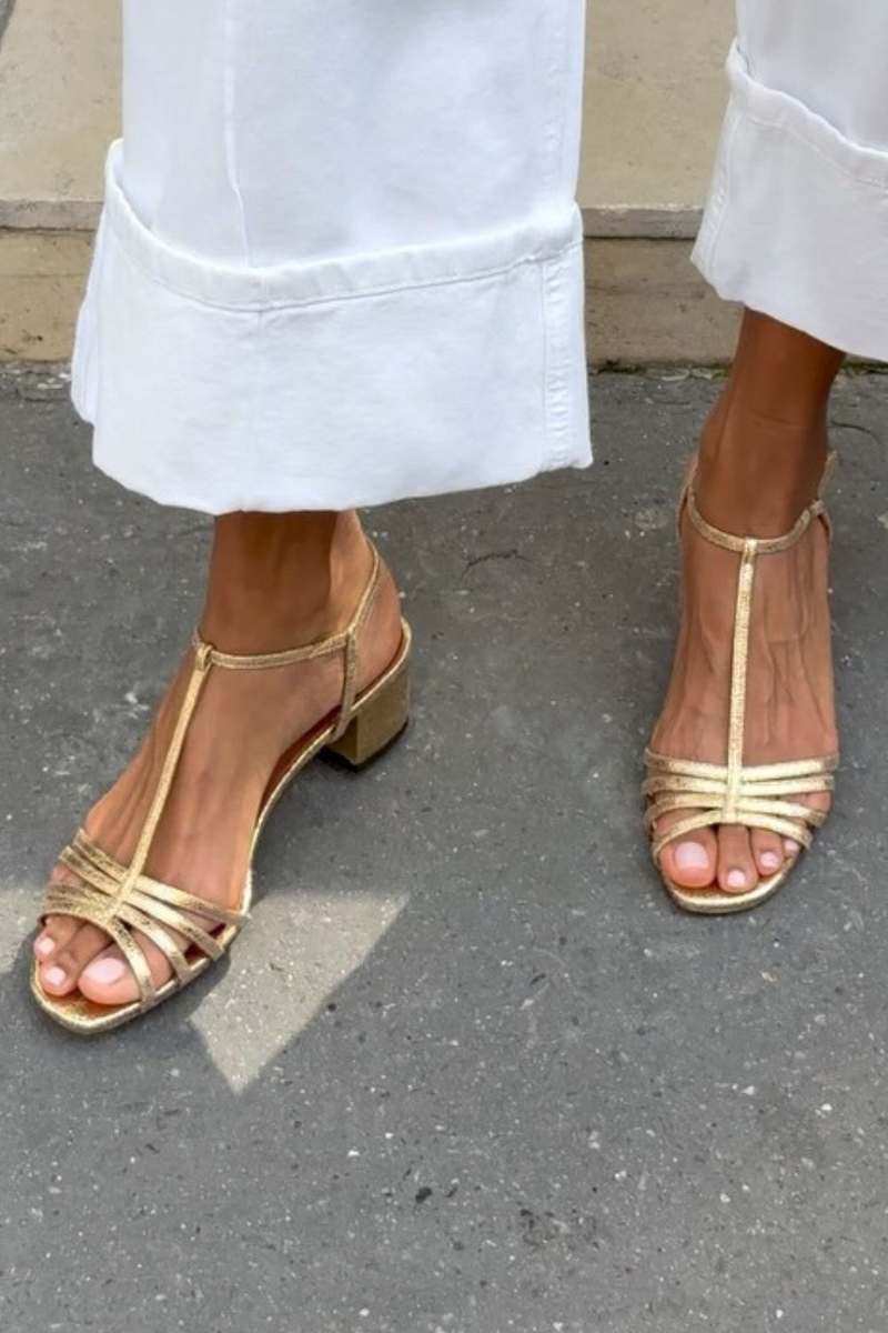 Allegra | Zlaté Každodenní Elegance Sandály