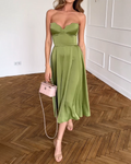 Brenda | Elegantní Midi Šaty Bez Ramínek
