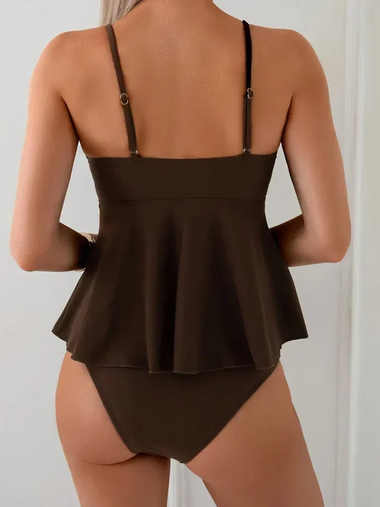 Coco - Peplum tankini set, který zakrývá břicho