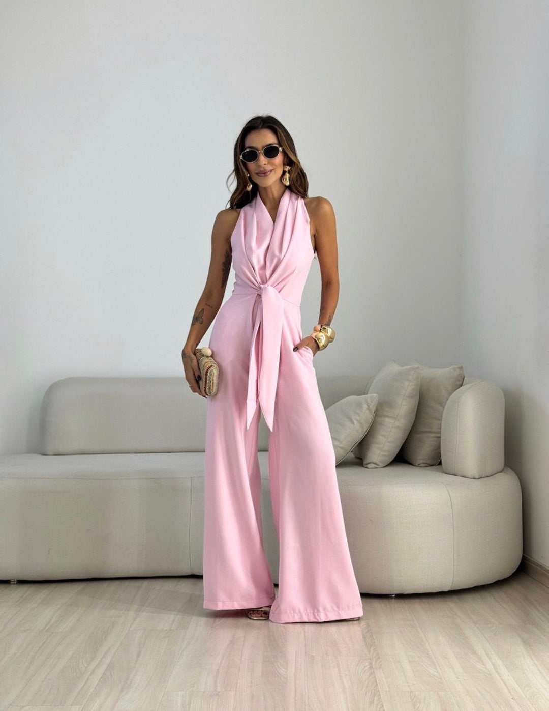 Emilia – Elegantní overall s širokými nohavicemi a výrazným pasem