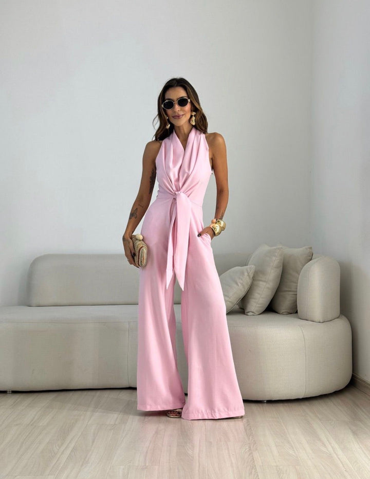 Emilia – Elegantní overall s širokými nohavicemi a výrazným pasem
