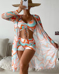 Luna 3dílná vzorovaná bikiny souprava