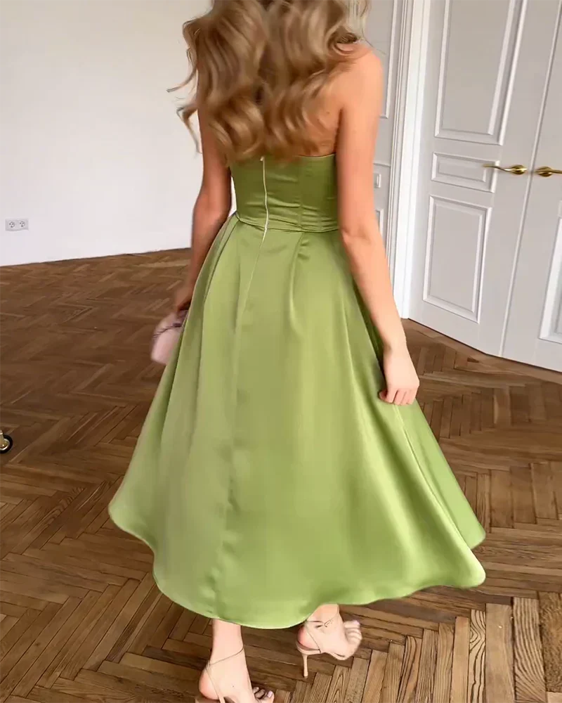 Brenda | Elegantní Midi Šaty Bez Ramínek