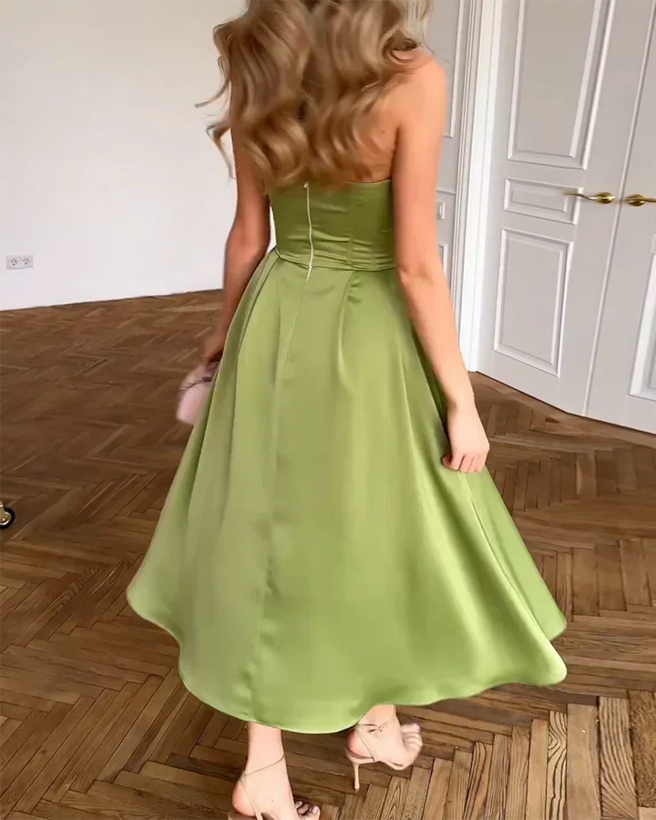 Brenda | Elegantní Midi Šaty Bez Ramínek