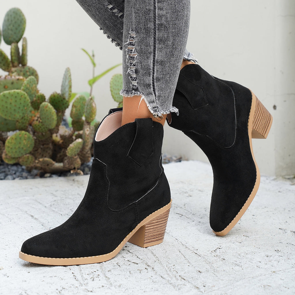 Larissa - Magas sarkú, slip-on kotníková obuv