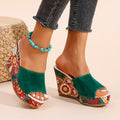 Elena | Bohemian Velúr Wedge Sandál