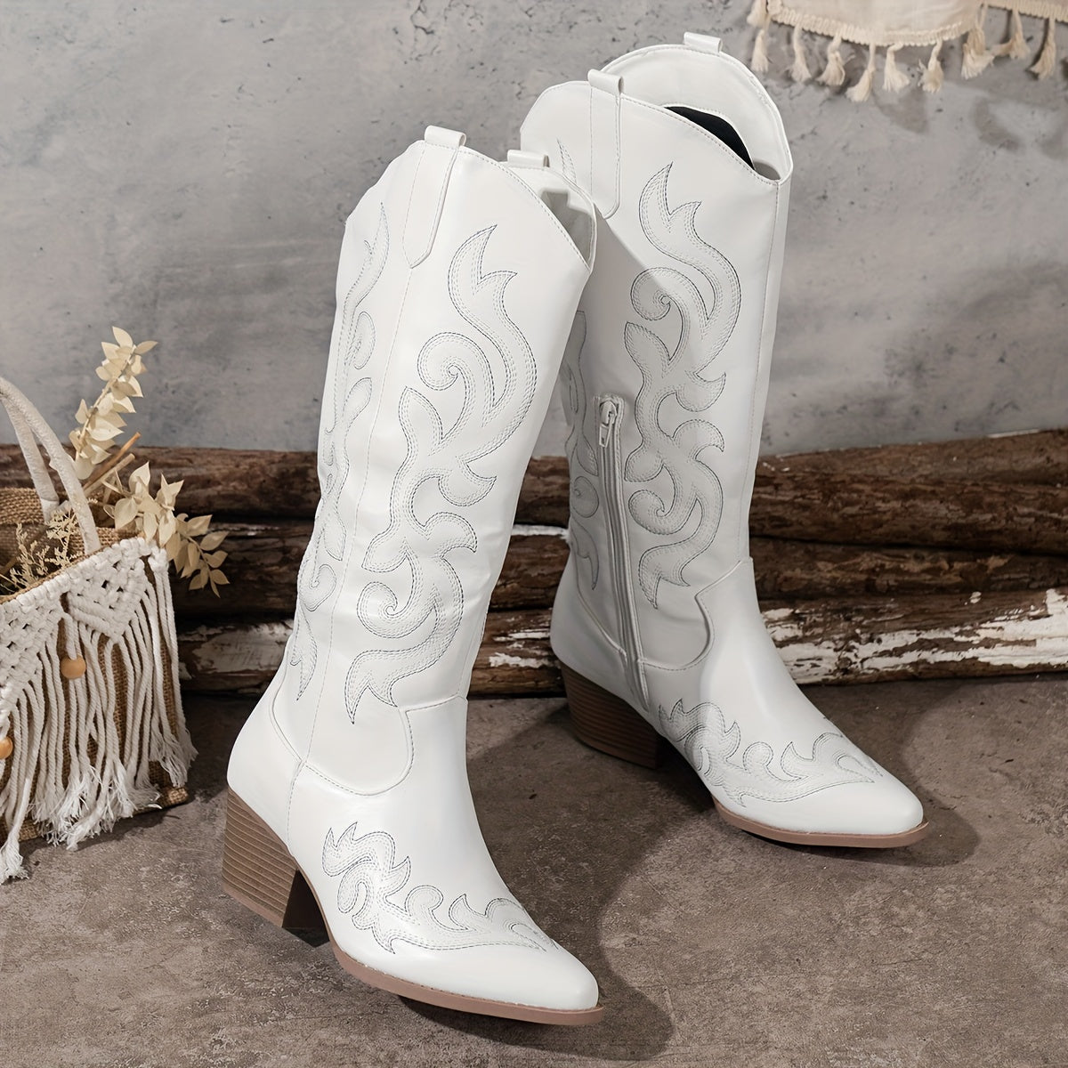 Sharina - Retro cowboy boty na slip-on