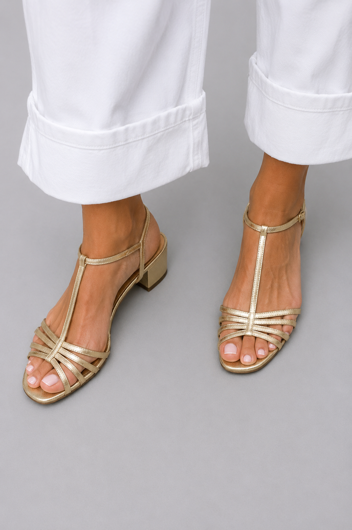 Allegra | Zlaté Každodenní Elegance Sandály