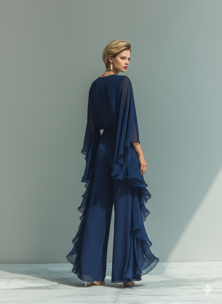 Fodrový chiffon set – Elegantní dvoudílné šaty