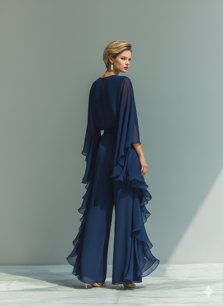 Fodrový chiffon set – Elegantní dvoudílné šaty