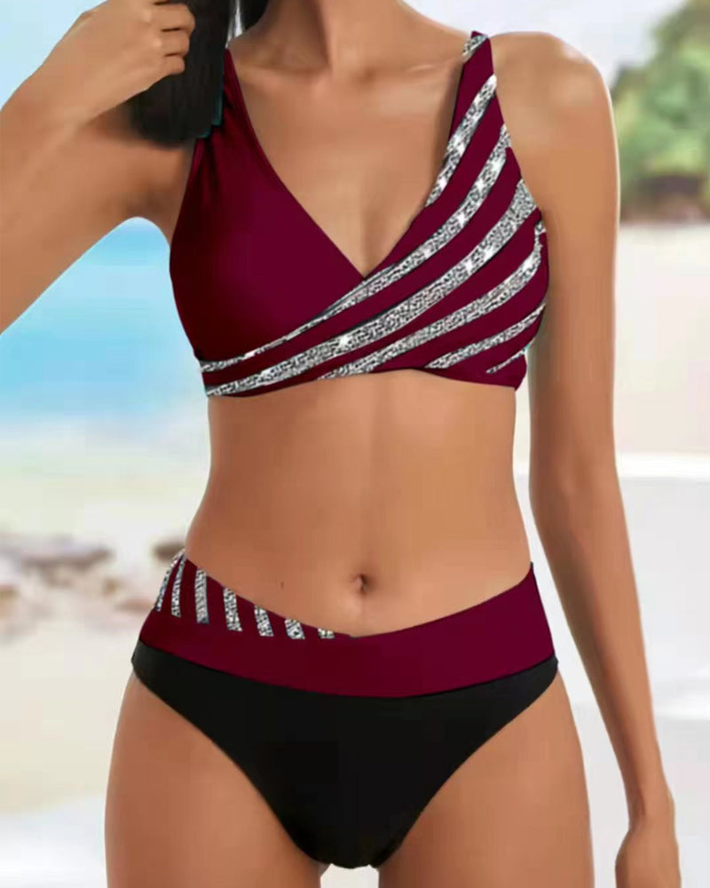 Mona - Tištěný Bikini v Teplých Barvách
