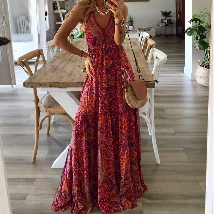 Gweneth - Boho Bezrukávové Šaty