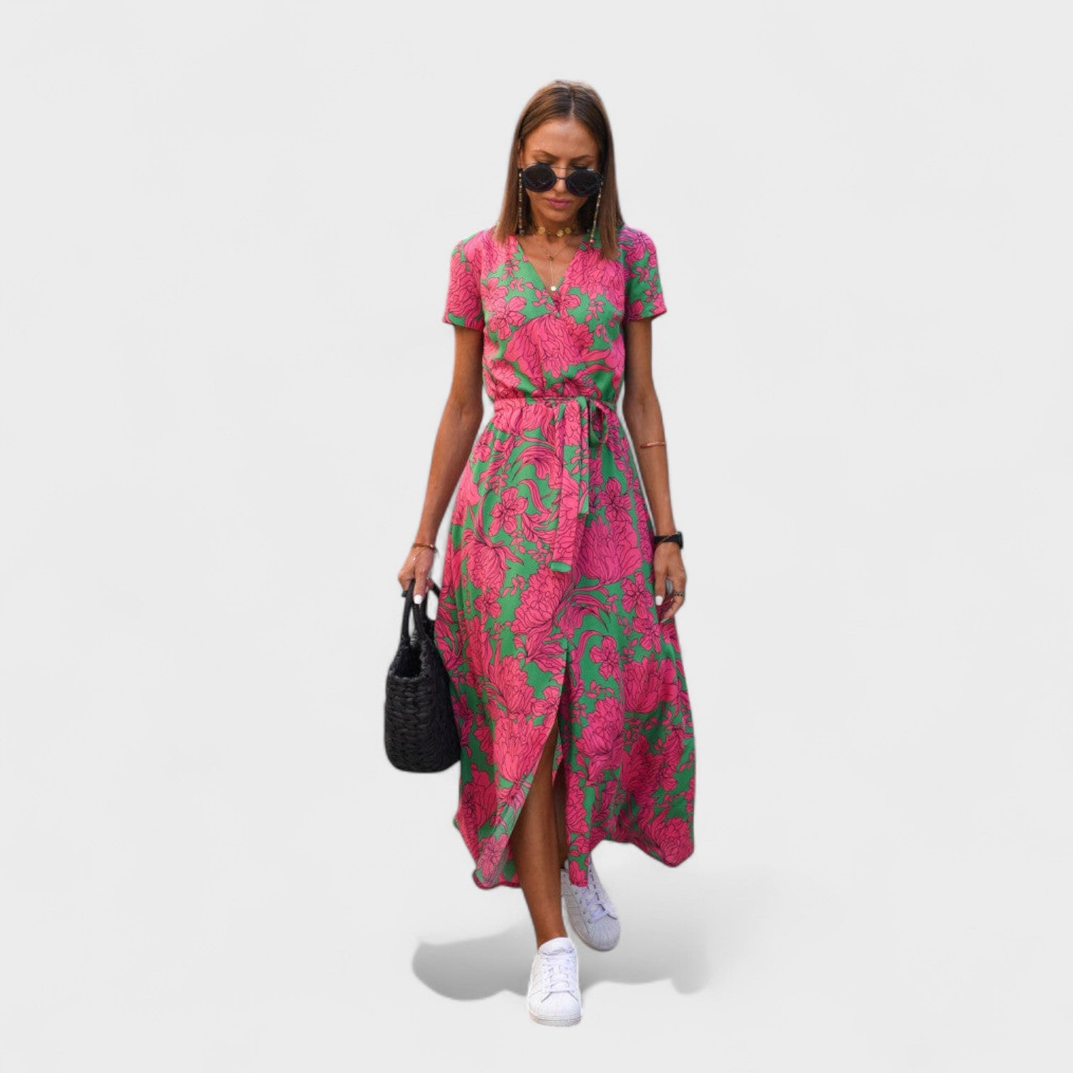 Růžový Lilie - Boho Chic Šaty