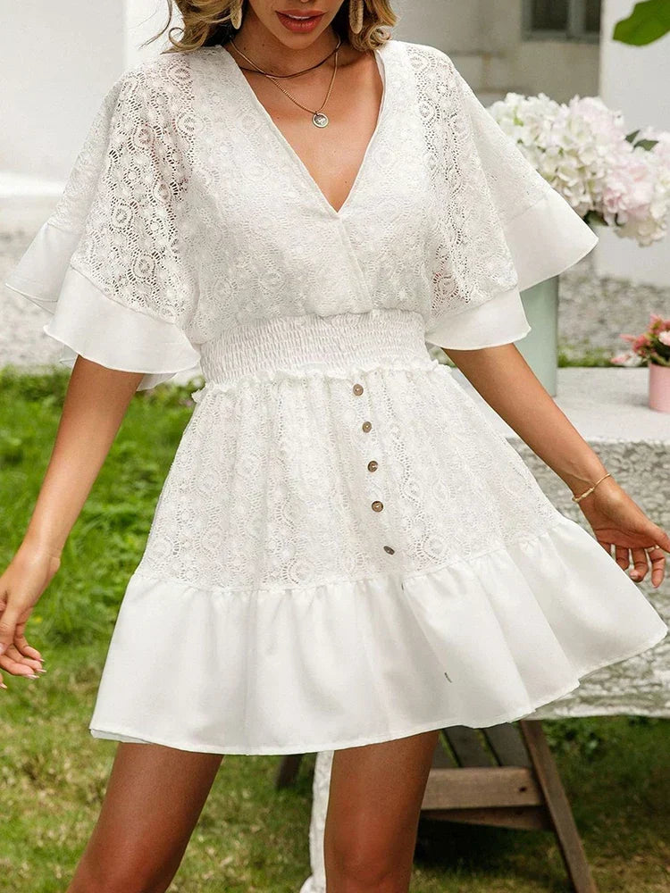 Carole - Boho Krajková Šaty