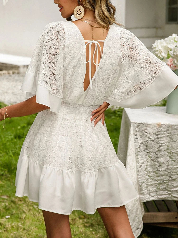 Carole - Boho Krajková Šaty