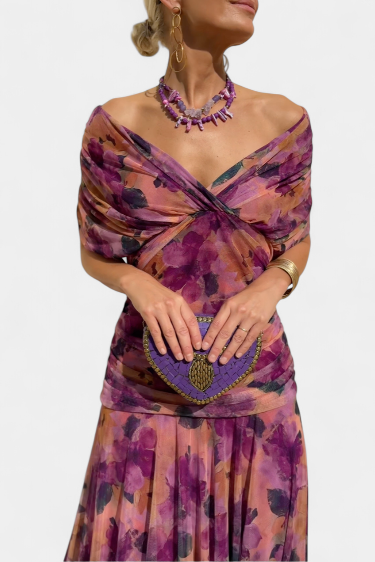 Hannah – Elegantní Maxi Šaty s Květinovým Vzorem
