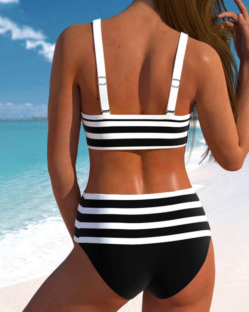 Calya | Pruhovaný Vysoký Pas Bikini