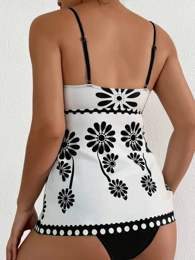 Margarita - Tankini set s květinovým vzorem a zakrývajícím střihem