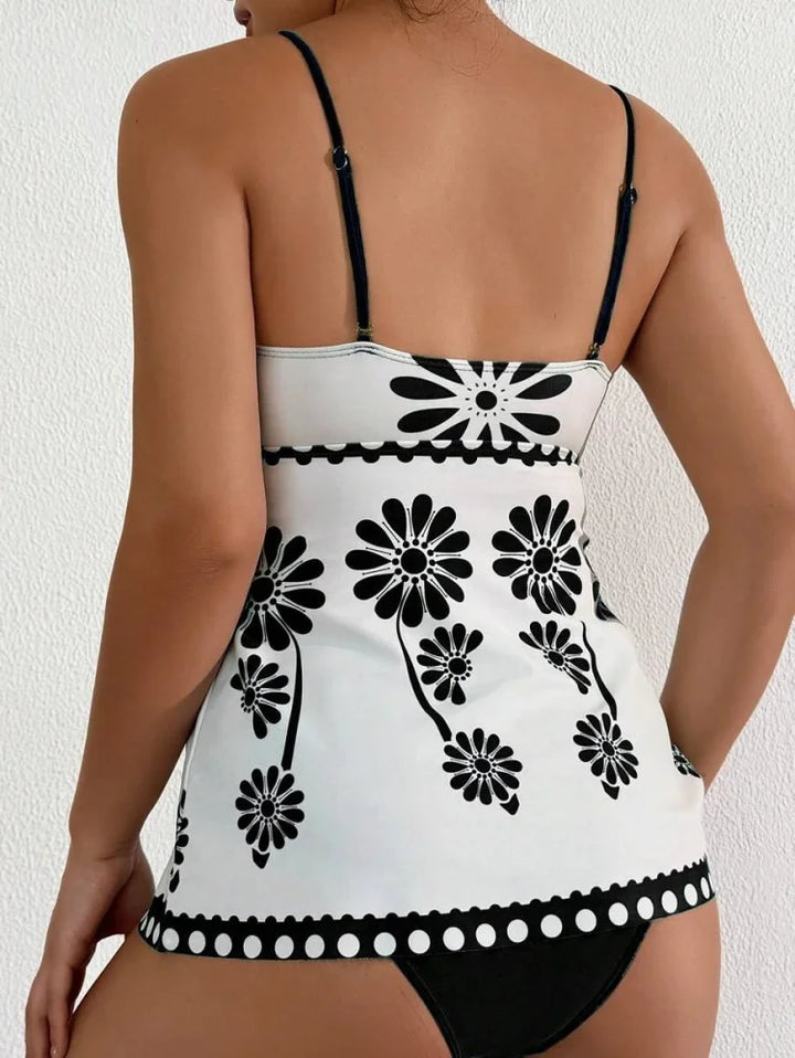 Margarita - Tankini set s květinovým vzorem a zakrývajícím střihem