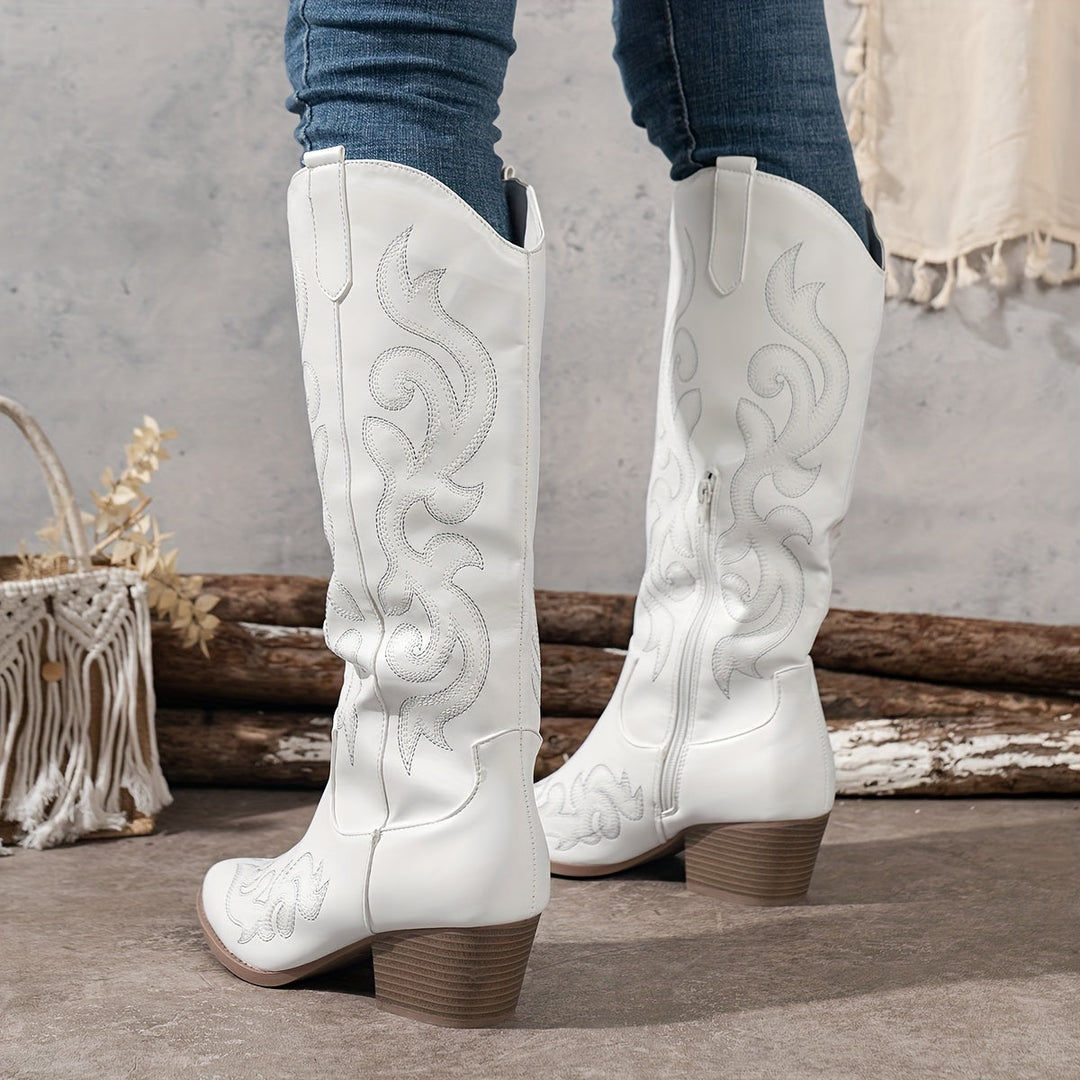 Sharina - Retro cowboy boty na slip-on