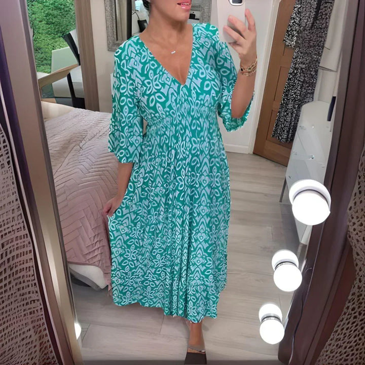 Lillia – Boho Tiskové Šaty