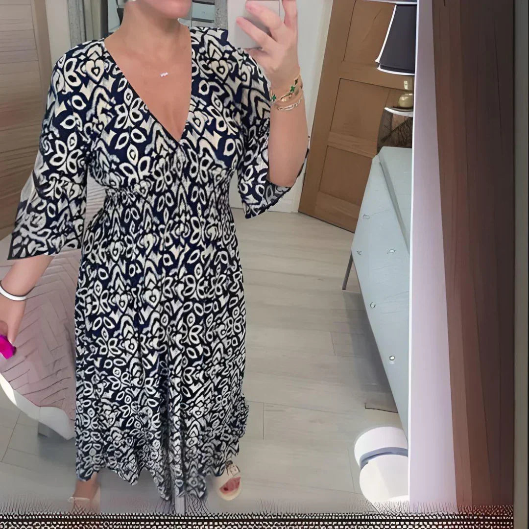 Lillia – Boho Tiskové Šaty