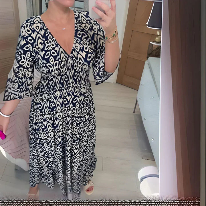 Lillia – Boho Tiskové Šaty