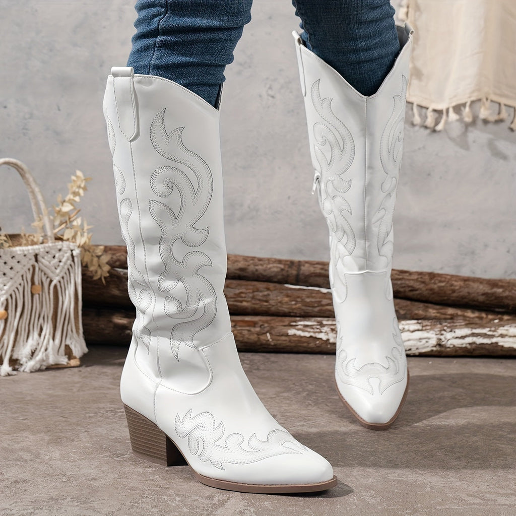 Sharina - Retro cowboy boty na slip-on