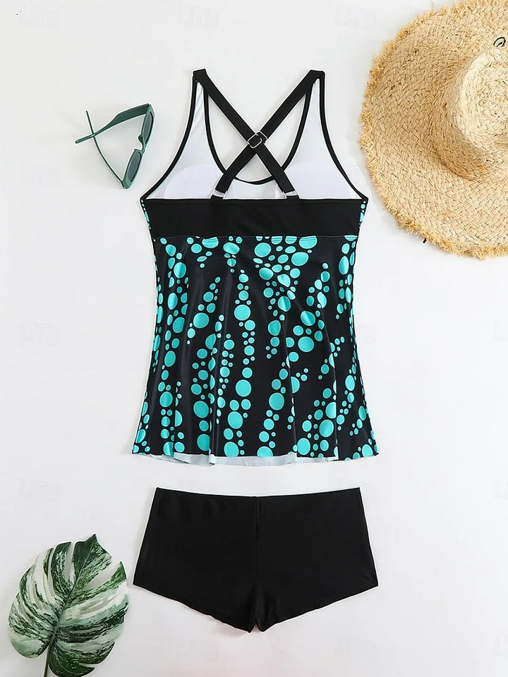 Jade - Tankini set s bublinkovým vzorem, který zakrývá břicho