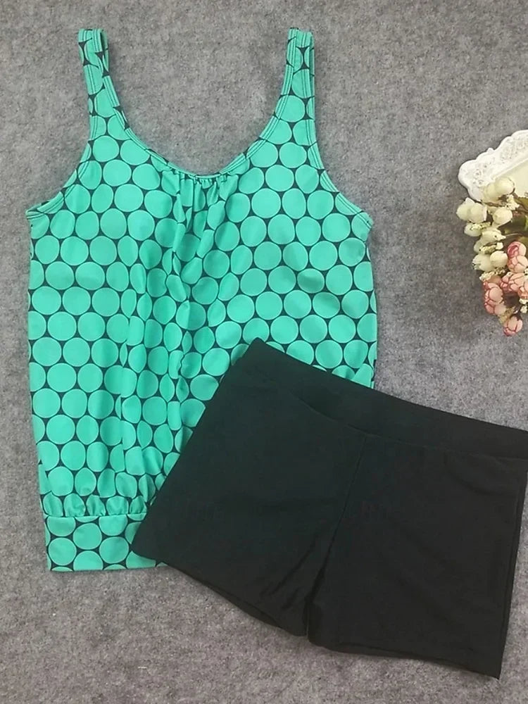 Punto - Puntíkovaný tankini set s plavkami zakrývajícími břicho