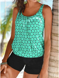 Punto - Puntíkovaný tankini set s plavkami zakrývajícími břicho