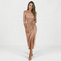 Natália - Elegantní šaty s odkrytými rameny