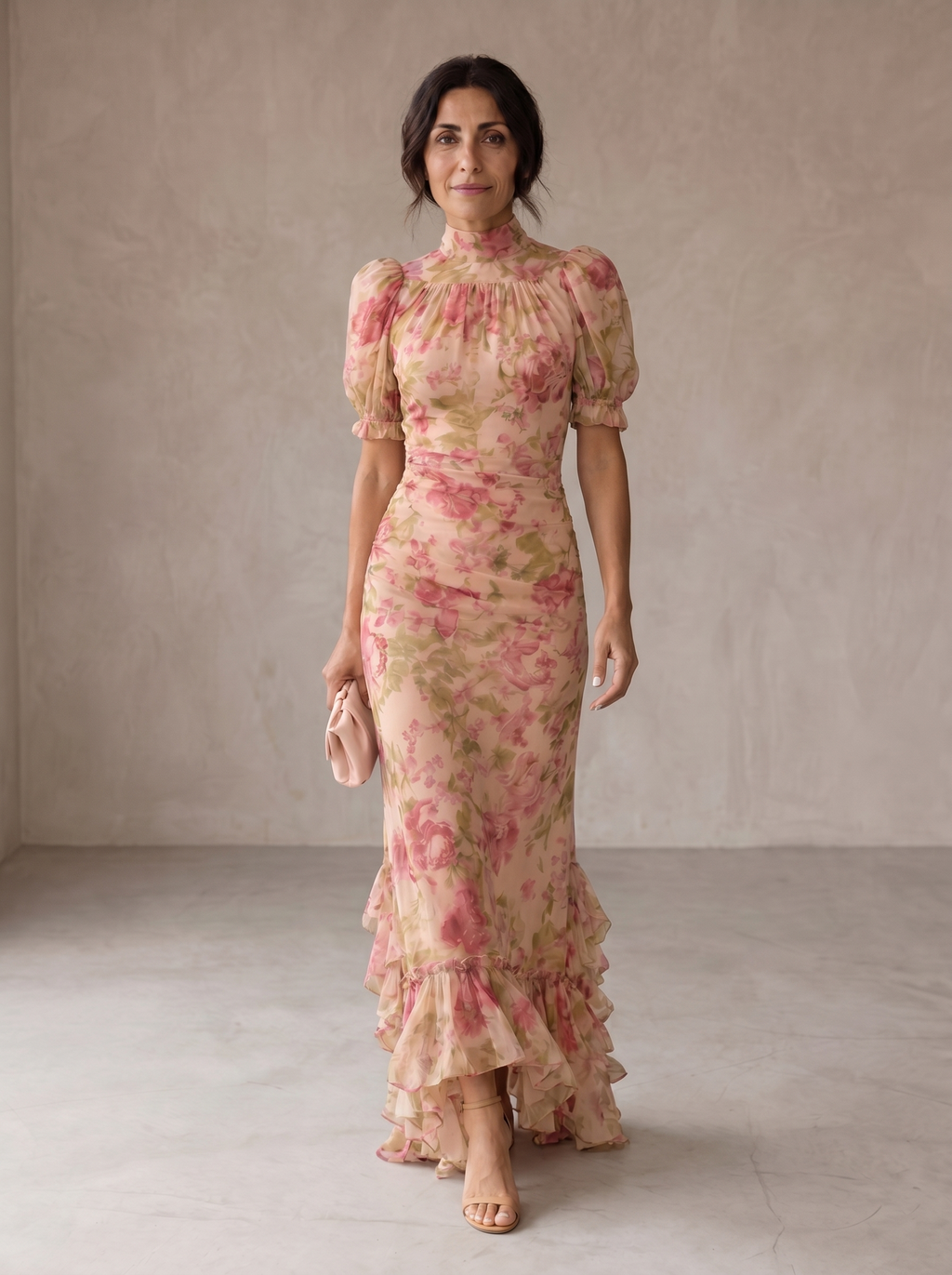 Dorina | Květinové Dlouhé Chiffon Šaty