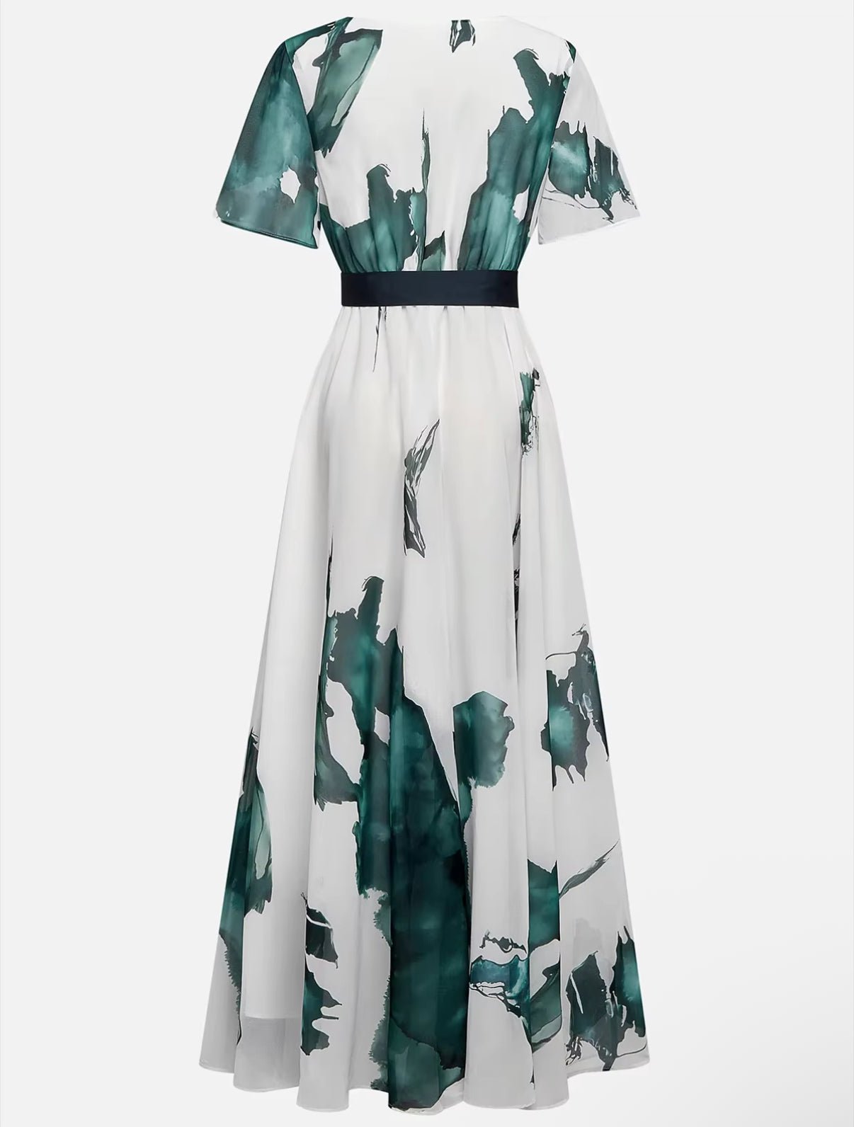 Vanessa - Dlouhé Šaty s Akvarelovým Vzorem