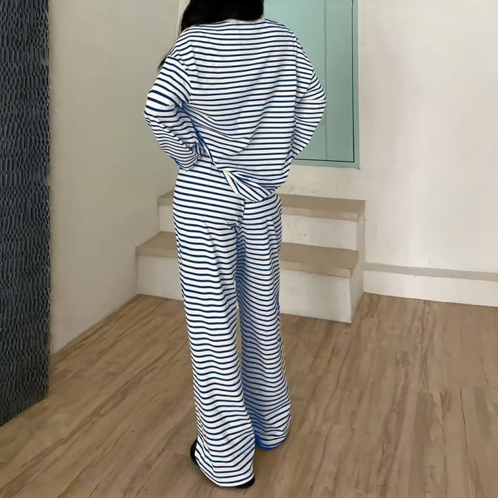 Helene | Dvoudílný pruhovaný set s dlouhým rukávem pro ženy